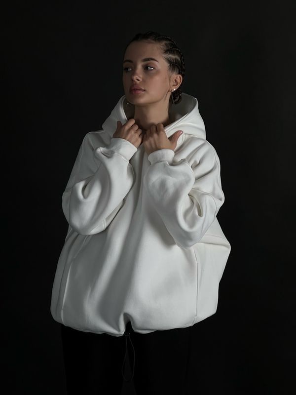 Оверсайз худи - Молочный, L-2XL hoodie-milk-2 фото