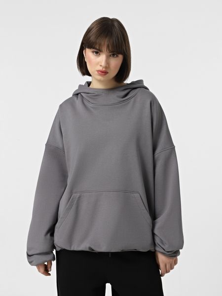 Бавовняний двошаровий худі  - Темно-сірий, S-M hoodie-petlya380 фото
