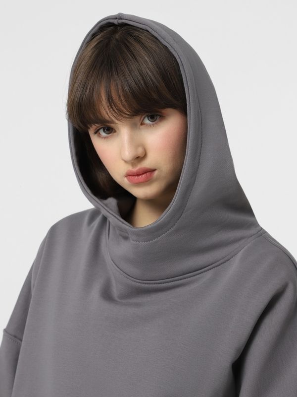 Бавовняний двошаровий худі  - Темно-сірий, S-M hoodie-petlya380 фото