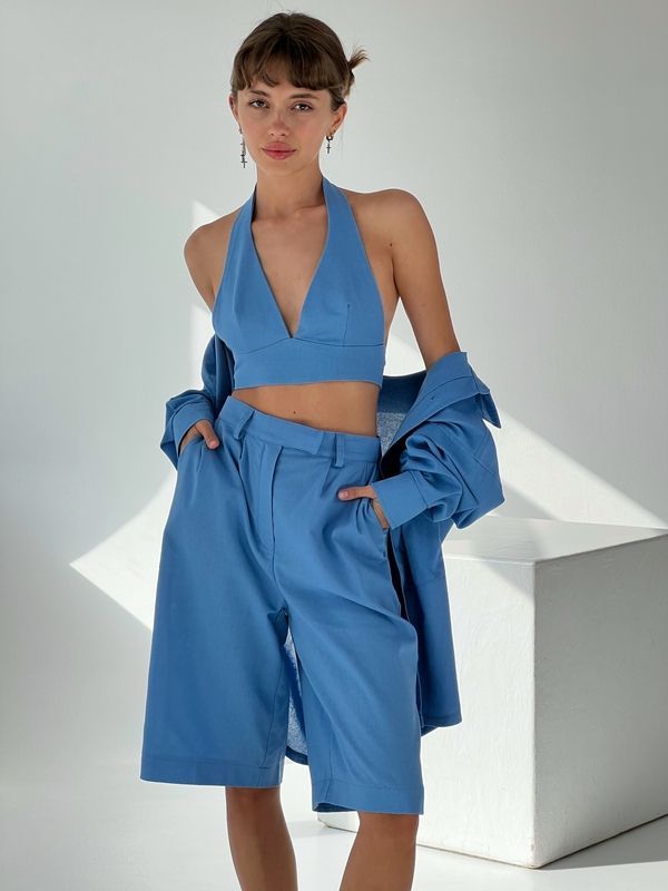 Топ-бра трикутники - Блакитний, A-C bra-linen фото