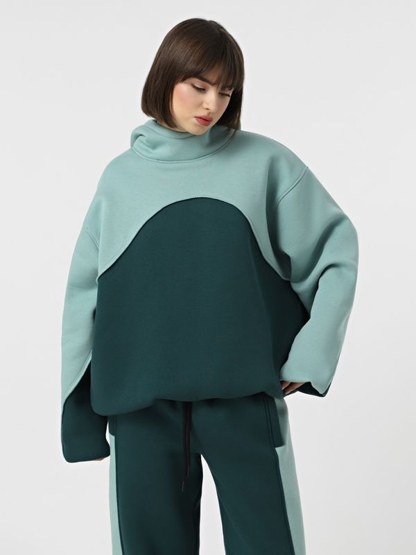 Оверсайз худі Wave- Смарагд+мята, XS-M hoodie-wave фото