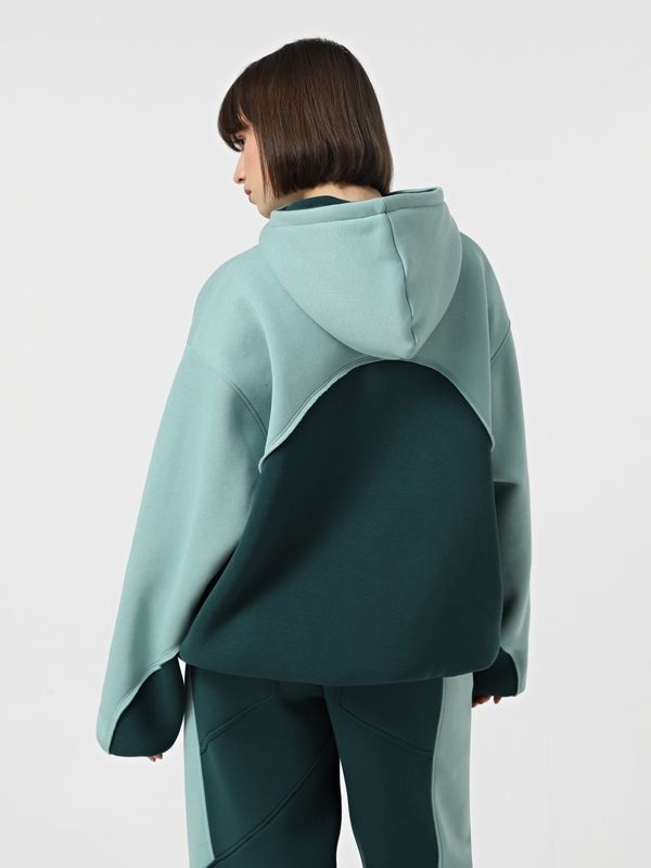 Оверсайз худі Wave- Смарагд+мята, XS-M hoodie-wave фото