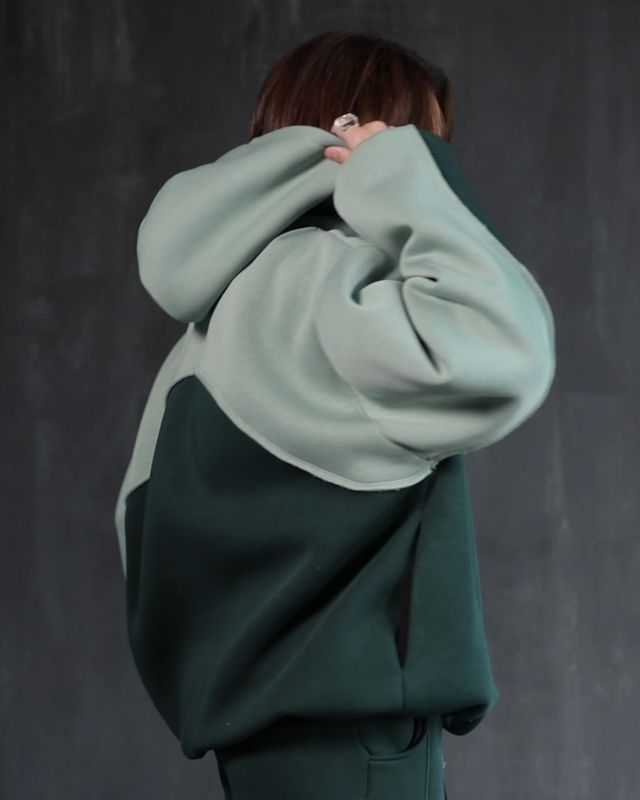 Оверсайз худі Wave- Смарагд+мята, XS-M hoodie-wave фото