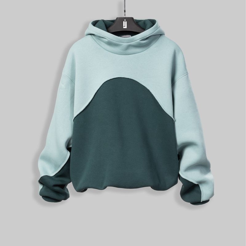 Оверсайз худі Wave- Смарагд+мята, XS-M hoodie-wave фото