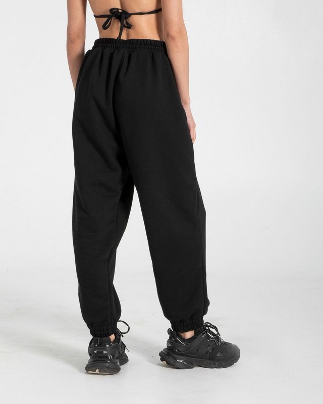 Джогери із футеру на флісі - Чорний, XS-S jogger-flis фото
